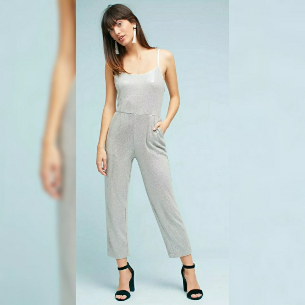 Anthropologie ett:twa Claudette Sequined Jumpsuit Size 8